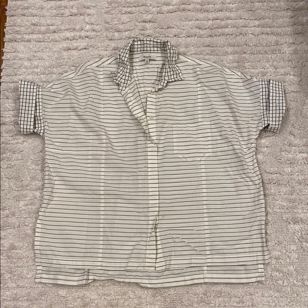 Madewell Striped Boxy Button Up Sz XS